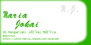 maria jokai business card